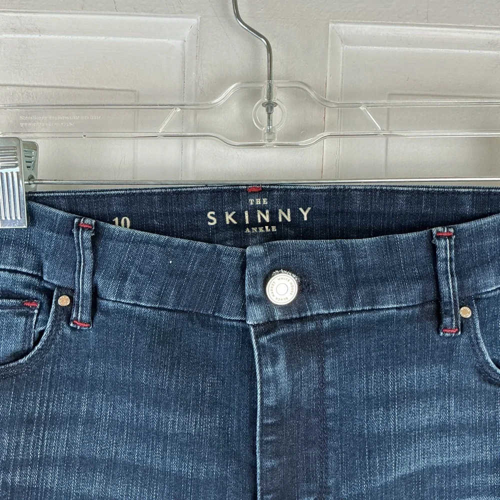 WHBM Skinny Ankle Jeans Button Hem